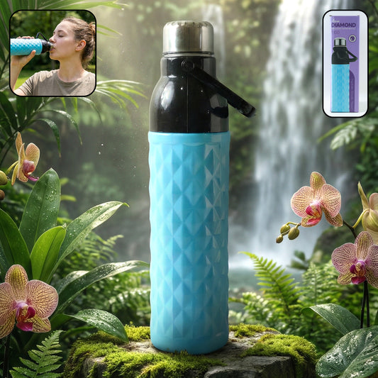 Plastic 1100 Ml Approx Diamond Texture Sports Water Bottle (1 Pc)