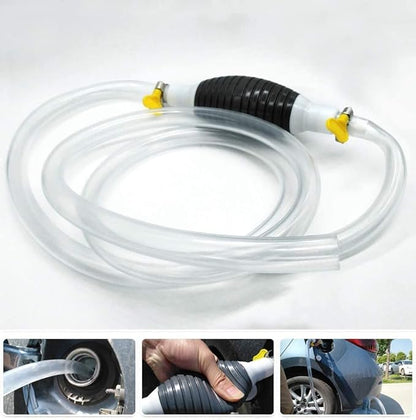 Oil Transfer Pump, Fuel Transfer Pump Kit, High Flow Siphon Hand Oil Pump, Portable Manual Car Fuel Pump for Petrol Diesel Oil Liquid Water Fish Tank with 2M Siphon Hose