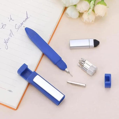 Pen-Shaped Phone Holder with Screwdriver Set Multifunction 6 in 1 Tech Tool Pen, Pen-Shaped Phone Holder with Screwdriver Set