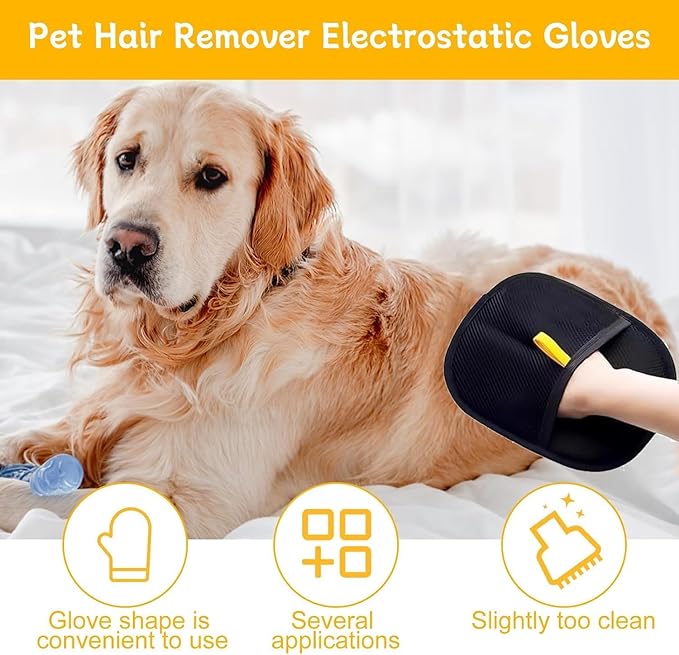 Pet Hair Removal Glove for Cats & Dogs