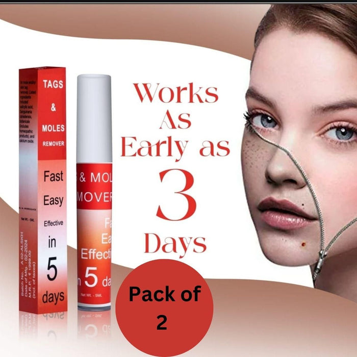Skin Tags & Moles Removal Serum Safe, Easy & Effective Skin Corrector for All Skin Types (Pack of 2)