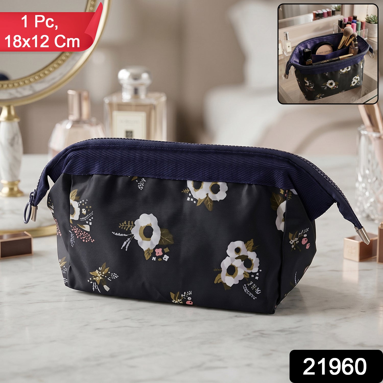 Stylish Multipurpose Cosmetic Storage Pouch Bag (1  Pc 18x12 Cm)
