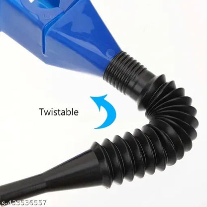 Universal Flexible Draining Oil Snap Plastic Funnel, Hand-Free for Automotive Oil and Household Uses - 1pc, Multicolor