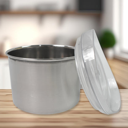 Multipurpose Stainless Steel Airtight Containers With See Through Lid (1 Pc  500 Ml)