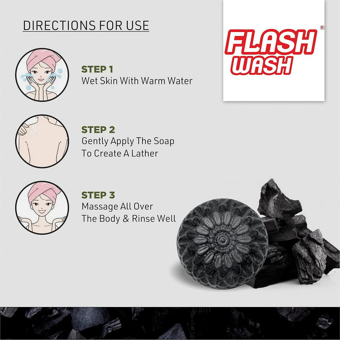 Flash Wash Charcoal Soap (Pack of 6)