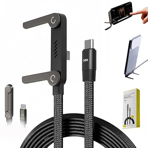 4 in 1 Charging Cable 240W, Multi Charger Cord with Type C/USB A/L Port, Fast Charging Data Sync Cable for Smartphones