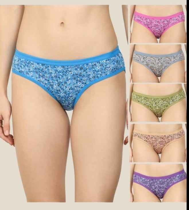 Pack of  4 Women Hipster Green, Blue, Beige Panty